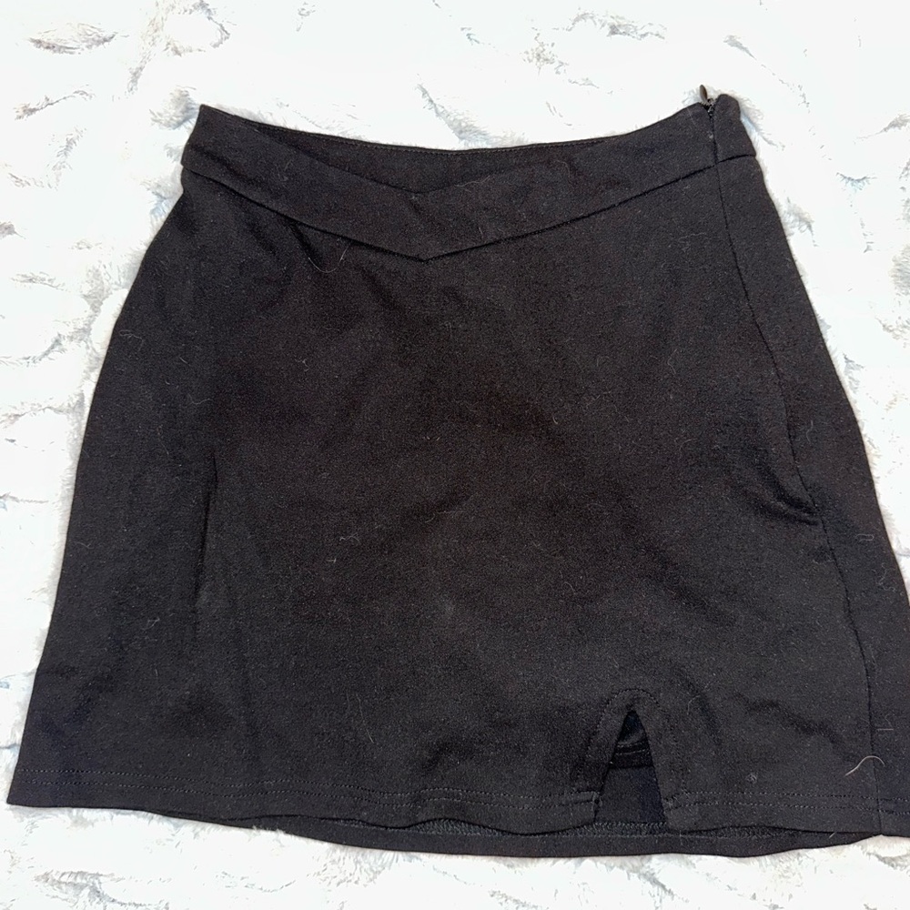 Princess Polly Black Mini Skort with Front Notch Detail